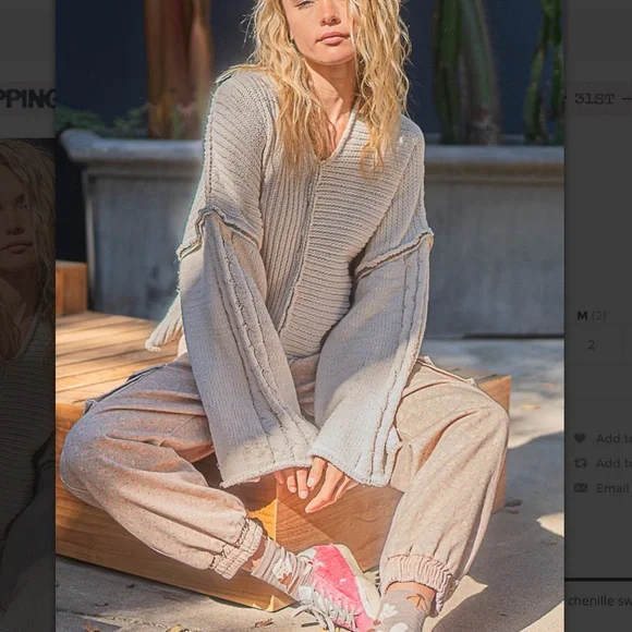 POL Cream V-Neck Sweater - Picture 9 of 10